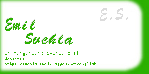 emil svehla business card